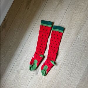 Red and Green Patterned Men's Socks